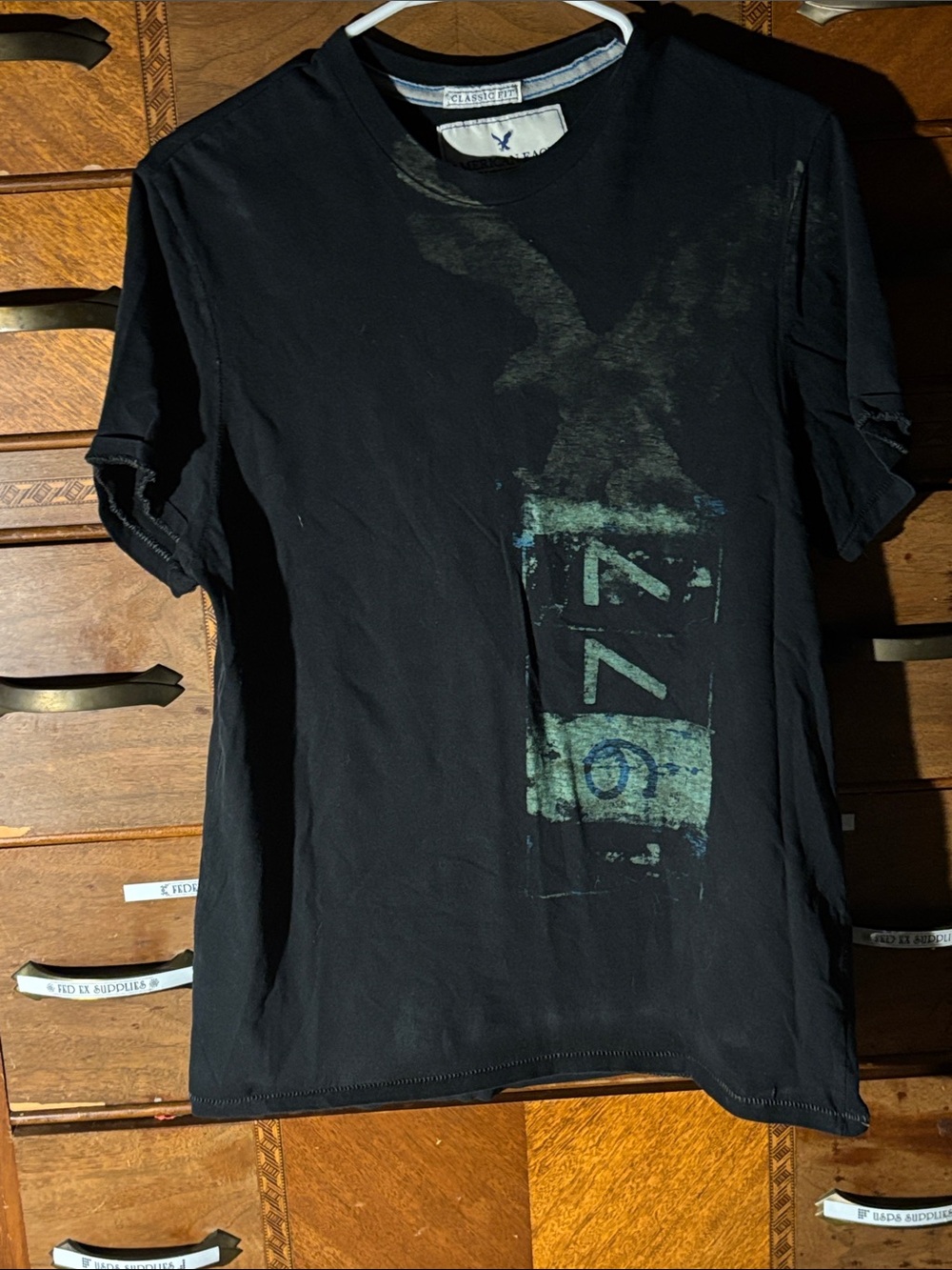American Eagle Outfitters Black Graphic Short Sleeve Tee